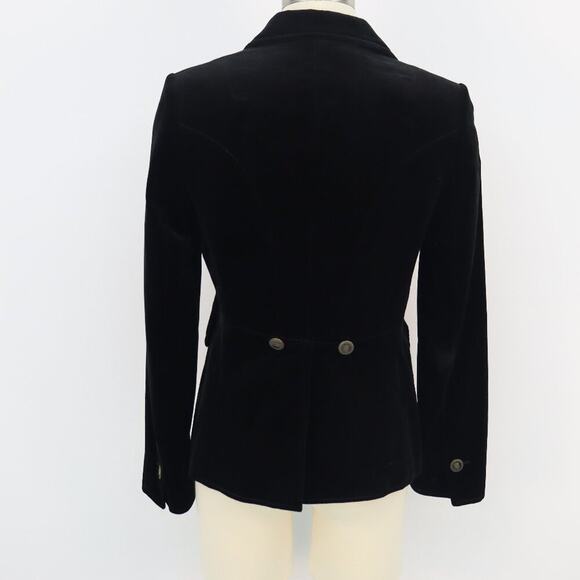 Academia Banana Republic Black Velvet Blazer with Gold Coat of Arms Buttons 4 - Picture 8 of 15